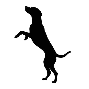 Standing Dog Silhouette Illustration Playful Pet Animal Outline Design vector