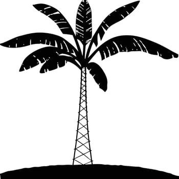 Palm Tree Silhouette Illustration Exotic Tropical Island Summer Vacation Graphic vector