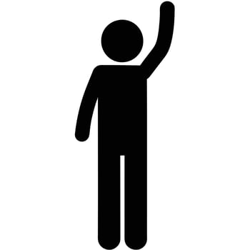Stick Figure Illustration Black Silhouette Raising Hand Simple Gesture Graphic vector