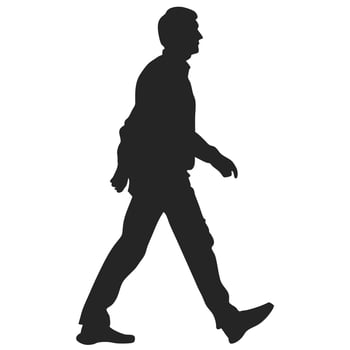 Walking Businessman Silhouette In Motion For Business Presentations And Infographics vector