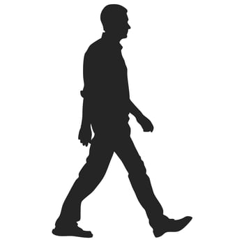 Man Walking Silhouette Illustration Adult Male Isolated On White Background vector