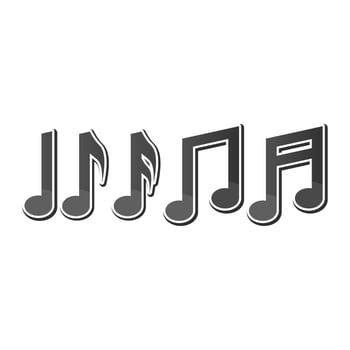 Black Musical Notes Melody. Music Note Symbols Collection. Music Elements. vector