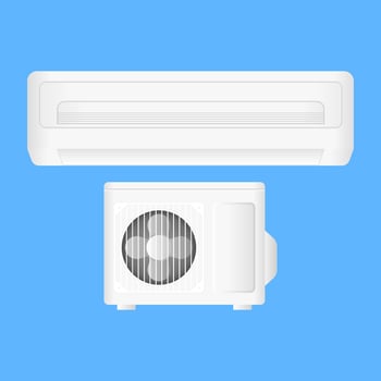 White Air Conditioner Home Appliances. Air Conditioner Modern Electronic Appliances Temperature Controller. vector