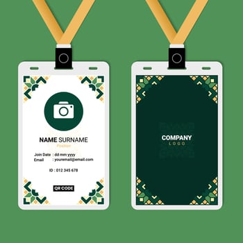 ID Card Design with Oriental Geometric Mandala Ornament on The Corner vector