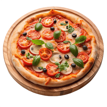 pizza with salami and olives png