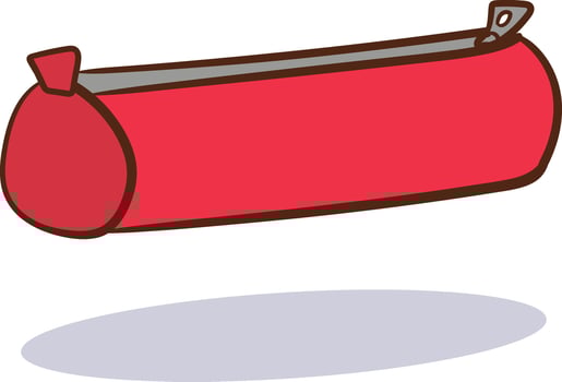 illustration of a red pencil case isolated on a white background. vector