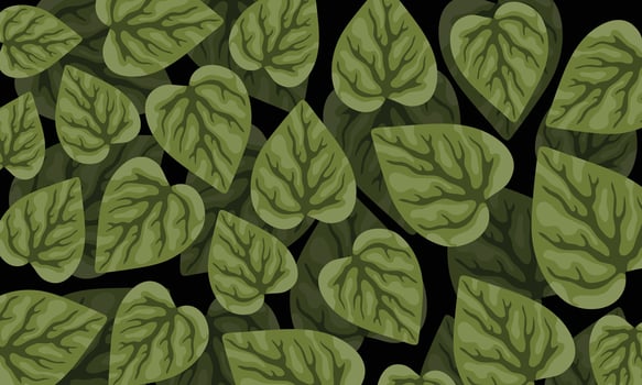 Dark Leaf Pattern Background vector