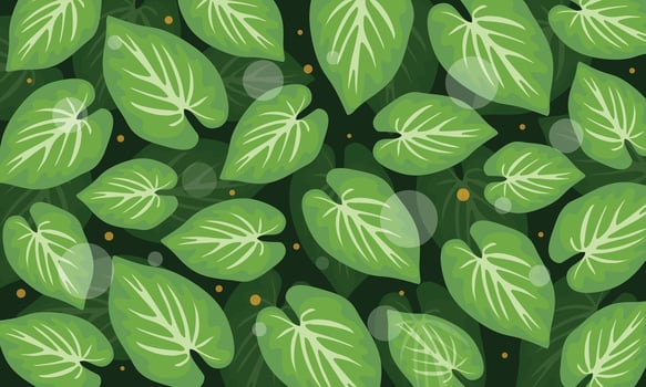 Fresh Green Leaves Pattern vector