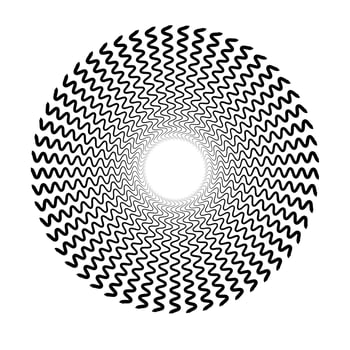 Hypnotic Spiral Pattern with Wavy Lines in Circular Formation vector
