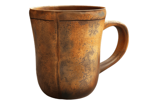 Artisan crafted ceramic coffee mug isolated on transparent background png