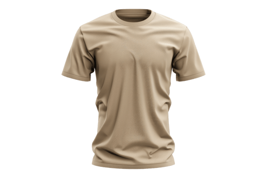 Blank beige t shirt isolated on transparent background png