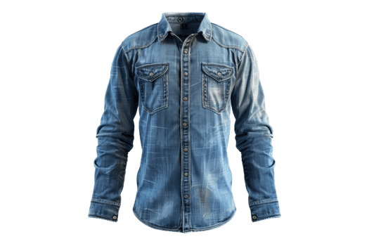 Blue jeans shirt isolated on transparent background png