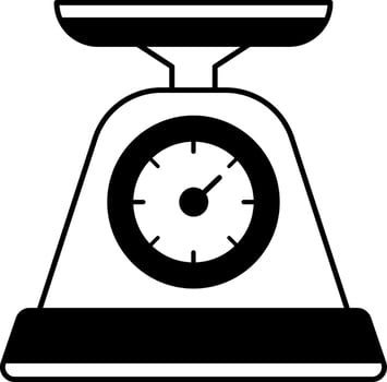 black and white flat icon of a food scale vector