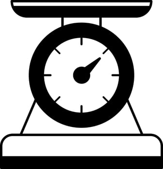 black and white icon of a food scale vector