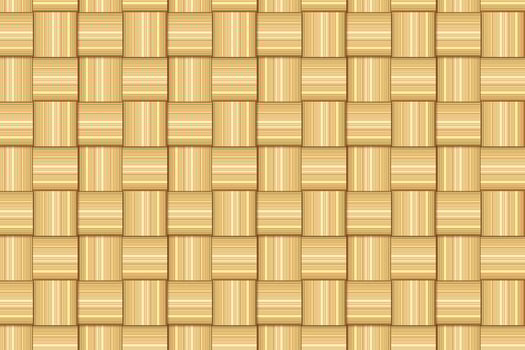 Pattern of wooden wicker squares. Brown basket furniture texture illustration. vector