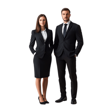 Male and Female Executives Standing with Confidence and Purpose Isolated on transparent Background png