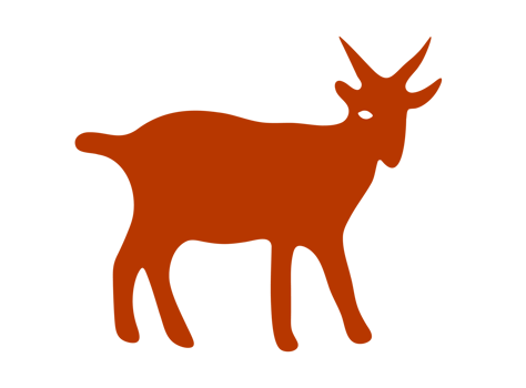 Brown Goat Silhouette Illustration. goat icon. goat design. png