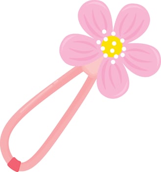 Cute Pink Flower Hair Tie vector