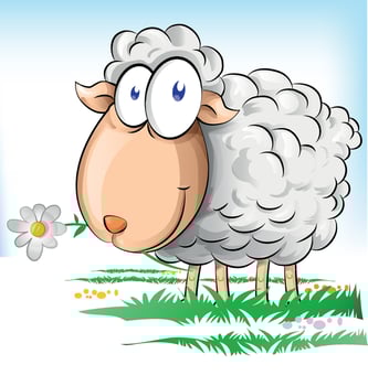 sheep cartoon on background vector