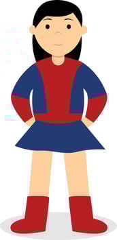 Kid Superhero Character in Cartoon Design vector