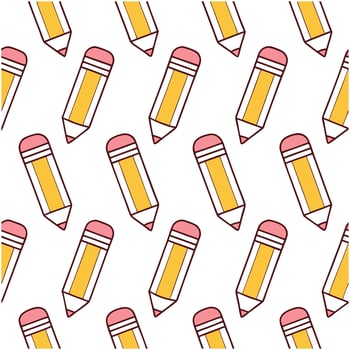 Colorful multi color Cartoon Pencils Pattern vector
