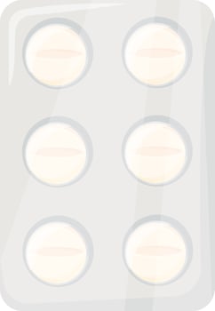 Silver Pack of Medicine Tablets vector