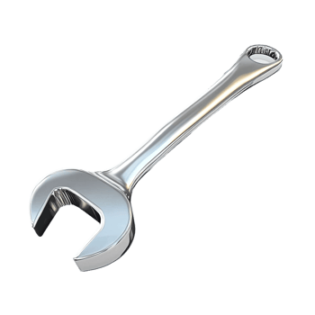 Close Up Of A Shiny Chrome Wrench Against Transparent Background png