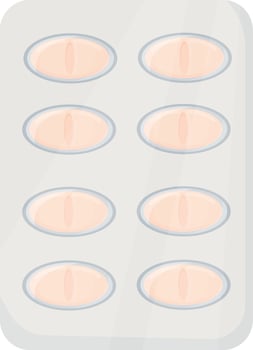 Silver Blister Pack of Pills vector