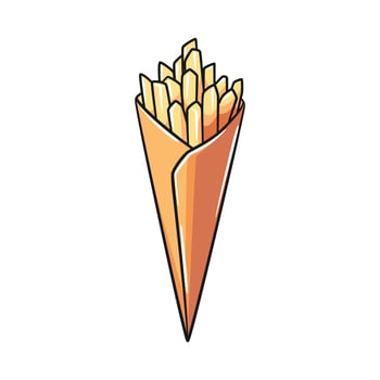 Cute and Playful French Fries with Takeaway Box Illustration vector