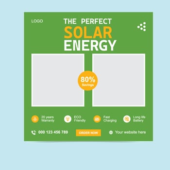 Solar Energy Awareness Social Media Design Renewable Energy Promotion vector