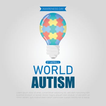 Light Bulb Design for World Autism Awareness Day, illustration vector
