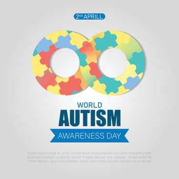 Colorful Puzzle Motif for World Autism Awareness Day, illustration vector