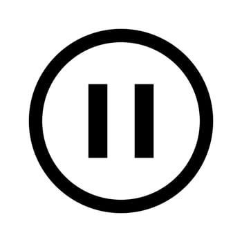 pause icon, pause symbol in circle shape, pause for graphic media vector