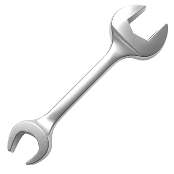 Metallic Silver Wrench Tool Isolated On A Transparent Background For Industrial Repair png