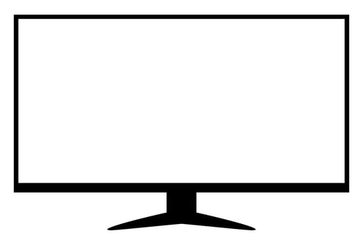 tv lcd wide screen isolated on white, blank screen display flat television digital, modern television display vector
