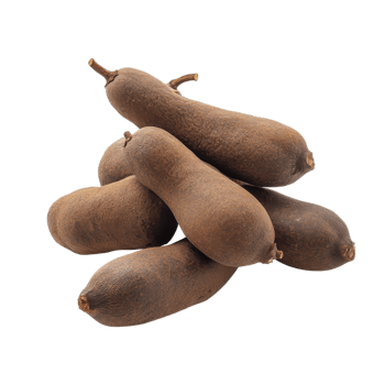 Pile of brown tamarinds on transparent background. png