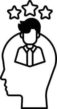 man is shown with three stars above his head vector