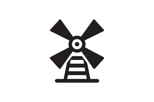 Windmill icon illustration on white background vector