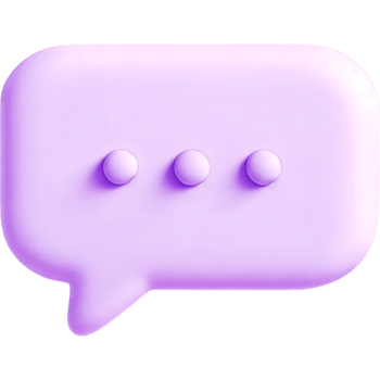 Lavender 3D Speech Bubble with Ellipsis png