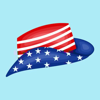 4th of July cowboy hat illustration vector