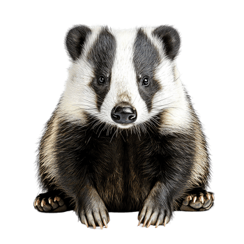 Adorable Badger Closeup Wildlife Photography png