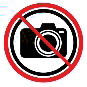 No Photography Symbol Isolated On White Background Camera Restriction Concept vector