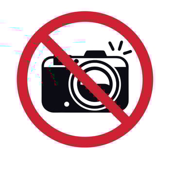 No Photography Symbol Sign Representing Photography Prohibition And Restriction Of Taking Pictures vector