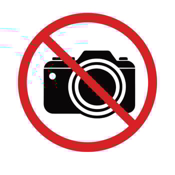 Photography Not Allowed Camera Forbidden Symbol No Photo Sign Icon vector