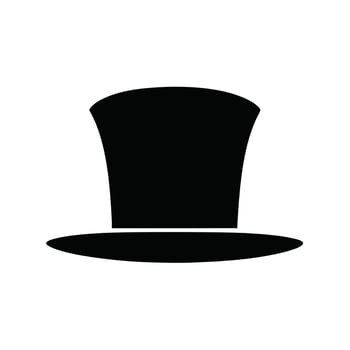 Elegant Top Hat Silhouette Isolated On White Background For Design Projects vector