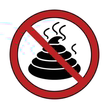 No Pooping Sign Graphic Design Prohibition Symbol Illustration Isolated White Background vector