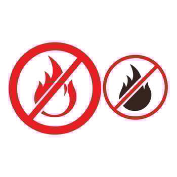Prohibition Sign Illustration Fire Safety Warning Banned Symbol No Open Flame vector