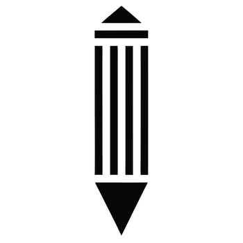 Geometric Pencil Icon Minimalist Black And White Design Illustration vector