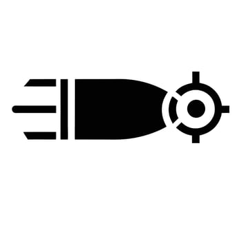 Silhouette Of A Rocket With A Target On The Front Icon Design vector
