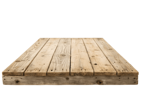 Rustic Wooden Platform with Natural Texture, isolated on a transparent background png